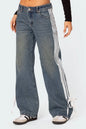 Side Striped Wide Leg Jeans